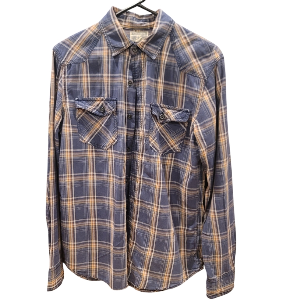 Converse One Star Flannel Shirt - Blue- Size Small